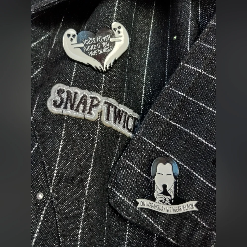 Wednesday Addams custom Rage pinstriped trench coat- SOLD@hosted store - Picture 5 of 16